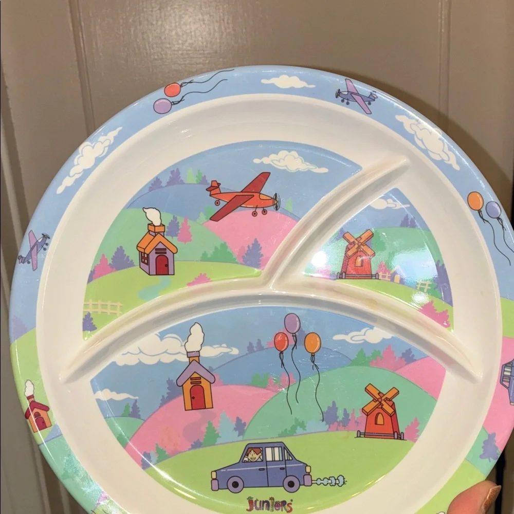 NEW VINTAGE I.B.S. Design HAPPY JUNIOR MELAMINE BABY TODDLER PLATE Kids Divided